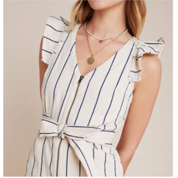 ANTHROPOLOGIE Twill Belted Jumpsuit Size 4 NWT - Picture 2 of 9